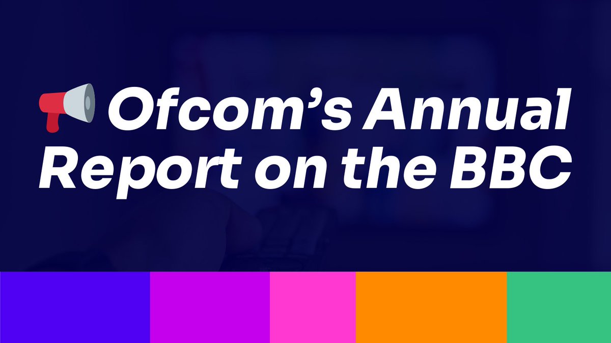 🚨 We have today published our seventh annual report on the BBC - looking at performance in 2023/24.

Alongside this, we have also published the final report of our local media review.

Find out more 🔗 ofcom.org.uk/tv-radio-and-o…