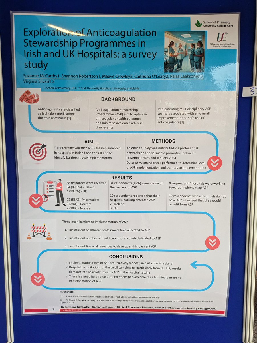 Suzanne McCarthy (@dr_suzannemc) on Twitter photo Are you attending #allislandmedsafety24? If so, come along to poster #32 where we present the results of our survey on anticoagulation stewardship in Irish and UK hospitals <a href="/VirgiSilvari/">Virginia Silvari Keane ๐ฎ๐น ๐ฎ๐ช ๐ช๐บ</a> <a href="/Pharmacy_UCC/">UCC Pharmacy School</a> <a href="/IMSN_ie/">IMSN</a> Are you attending #allislandmedsafety24? If so, come along to poster #32 where we present the results of our survey on anticoagulation stewardship in Irish and UK hospitals <a href="/VirgiSilvari/">Virginia Silvari Keane ๐ฎ๐น ๐ฎ๐ช ๐ช๐บ</a> <a href="/Pharmacy_UCC/">UCC Pharmacy School</a> <a href="/IMSN_ie/">IMSN</a>