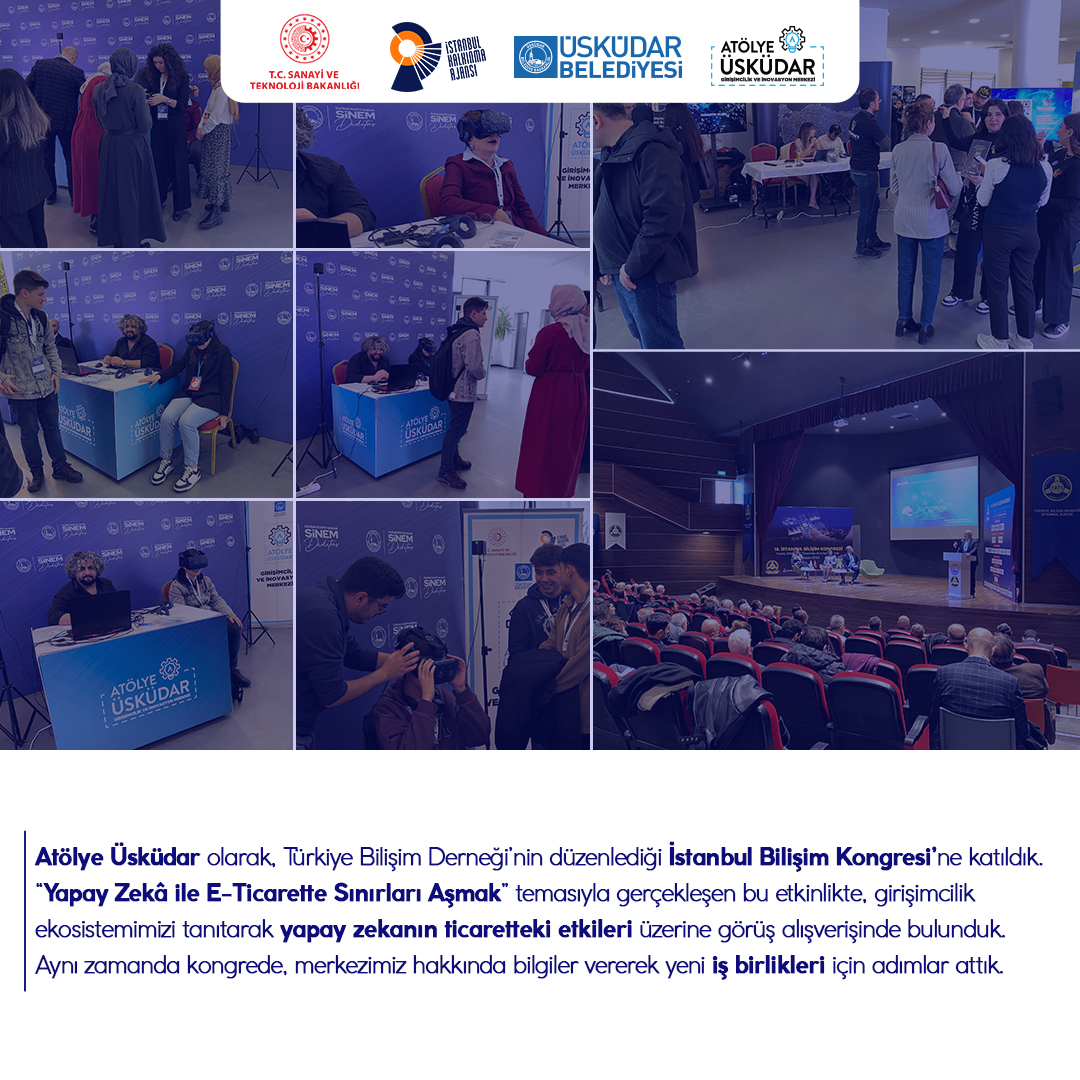 Atölye Üsküdar olarak, Türkiye Bilişim Derneği’nin düzenlediği 18. İstanbul Bilişim Kongresi’ne katılım sağladık🚀

Kongrede, merkezimiz hakkında bilgi vererek iş birlikleri geliştirme yönünde önemli adımlar attık🤝

<a href="/TCSanayi/">Sanayi ve Teknoloji Bakanlığı</a> <a href="/istkaorgtr/">İSTKA</a> <a href="/uskudarbld/">Üsküdar Belediyesi</a> <a href="/sdedetas/">Sinem Dedetaş</a> 

#atölyeüsküdar