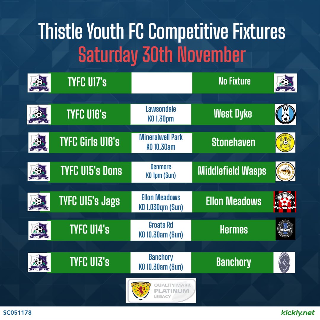 #Thistlefixtures| Good luck everyone and have fun! ⚽️⚽️⚽️