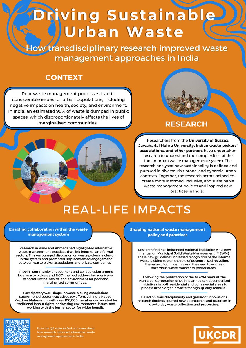 UKCDR (@ukcdr) on Twitter photo How did research from <a href="/SussexUni/">University of Sussex</a> drive sustainable urban waste policy & practice in India?🤔
This project was featured in UKCDR's Sept 2024 research showcase
Explore the case study: bit.ly/4eh9oIN
✍️ <a href="/pritsrandhawa/">Pritpal Randhawa</a> & <a href="/MarshallFionaM/">Fiona Marshall</a>
<a href="/SussexUBusiness/">University of Sussex Business School</a> How did research from <a href="/SussexUni/">University of Sussex</a> drive sustainable urban waste policy & practice in India?🤔
This project was featured in UKCDR's Sept 2024 research showcase
Explore the case study: bit.ly/4eh9oIN
✍️ <a href="/pritsrandhawa/">Pritpal Randhawa</a> & <a href="/MarshallFionaM/">Fiona Marshall</a>
<a href="/SussexUBusiness/">University of Sussex Business School</a>