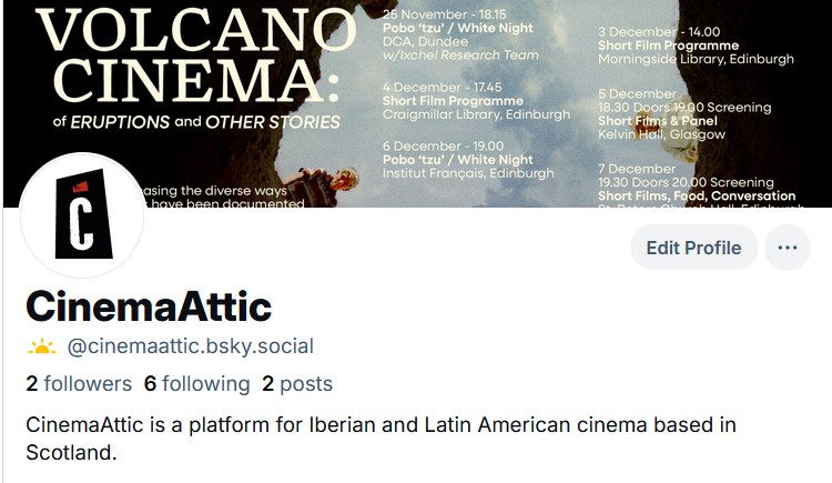 ANNOUNCEMENT: 

CinemaAttic has decided that we can no longer in good conscience continue to post on Twitter/X. To keep up with all the amazing events we have in store for December and beyond, you can find us on the other place (image below).
