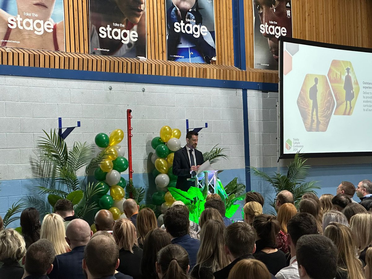 trinity_mat's tweet image. An inspiring and motivational morning, with welcomes and speeches from our very own @TrinityAcademyC Principal @MissGillinder, Executive Principal @Rob_H_Marsh and our CEO @_MGosling   

…and some much loved ‘audience participation’ thrown in!  

#TeamTrinity