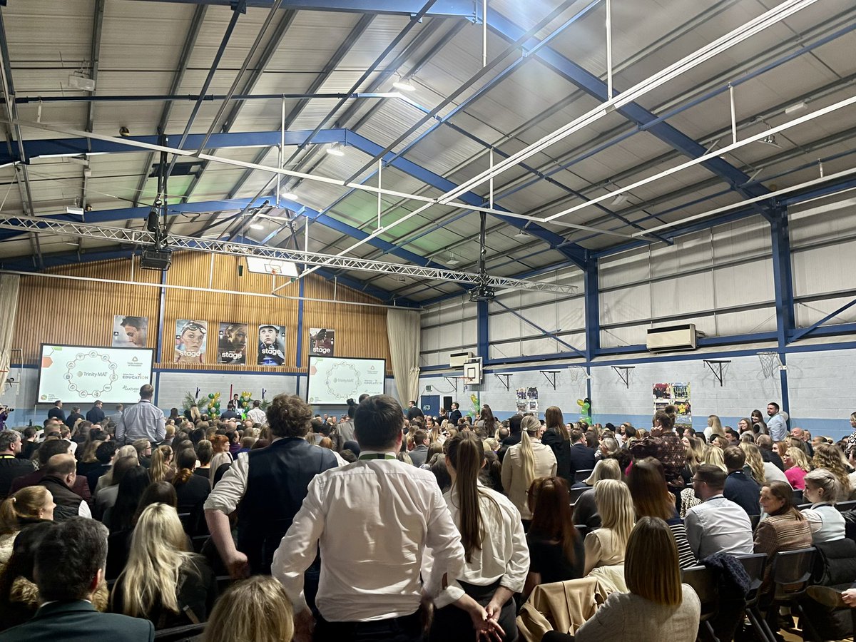 An inspiring and motivational morning, with welcomes and speeches from our very own <a href="/TrinityAcademyC/">Trinity Academy Cathedral</a> Principal <a href="/MissGillinder/">Anna Gillinder</a>, Executive Principal <a href="/Rob_H_Marsh/">Rob Marsh</a> and our CEO <a href="/_MGosling/">Michael Gosling</a>   

…and some much loved ‘audience participation’ thrown in!  

#TeamTrinity