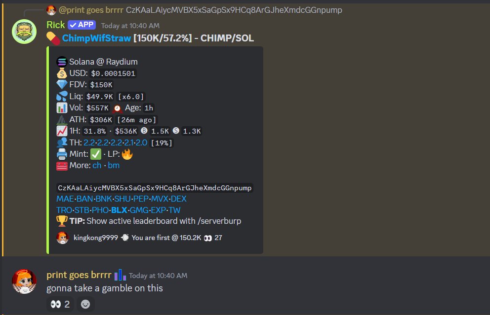 GM for niggas and everyone else
another quick 6x on discords

<a href="/kantolabs/">Kanto Labs</a> <a href="/VinlandOfficial/">Vinland</a> <a href="/NiggasWithAlpha/">NWA</a> <a href="/basedangelsbtc/">BASED ANGELS🪽</a> 

$CHIMP ChimpWifStraw 150>900K