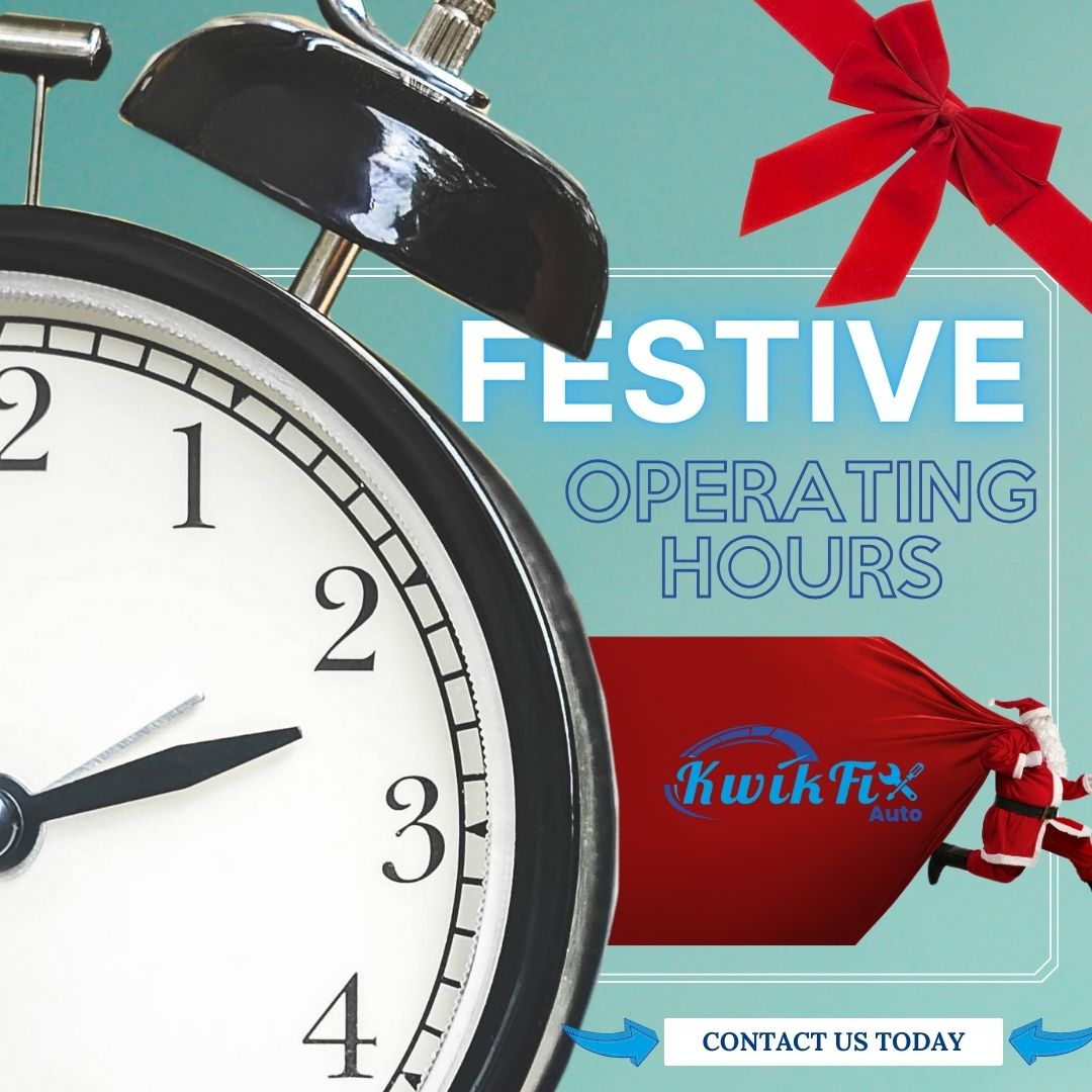 kwikfixhoneydew's tweet image. We'll be taking a well-deserved break from 24th December 2024 until we reopen on 13th January 2025. ✨ 

Don't worry, we'll be back refreshed and ready to tackle all your automotive needs in the new year! 🔧🚗 

#FestiveHours #YearEndBreak #KwikFixAuto #HolidayShutdown