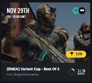 EGL_CoD's tweet photo. More teams are starting to secure their spot in tonight's free entry $340 tournament!

Be sure to register your team before you miss out.

Join here: https://t.co/LxvNTHxwKc https://t.co/WS20hQusO9