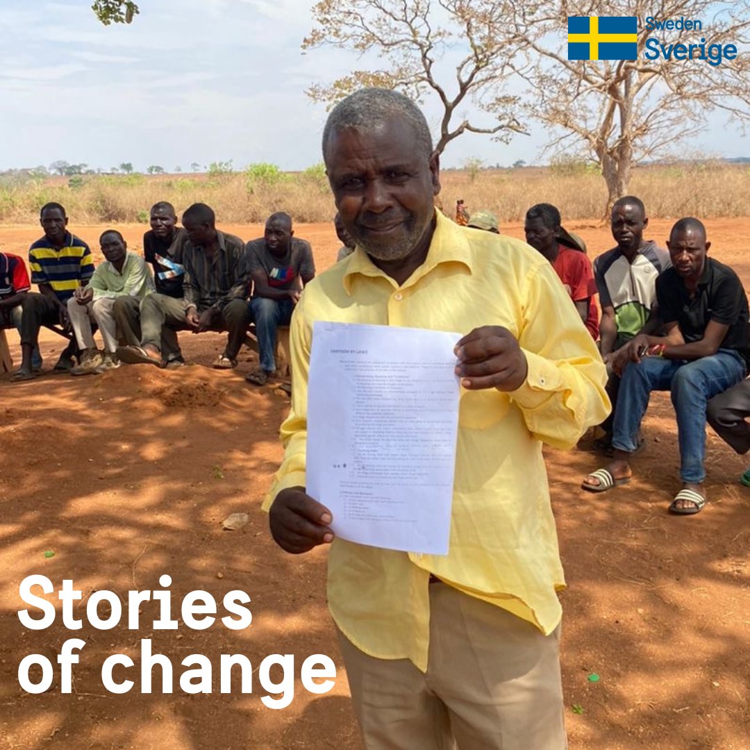 This is Trywell Mbewe, headman in Eastern Province. He provides a safe space for a men and boys' network to discuss &amp; reflect on harmful norms w/ support from Sweden and <a href="/UNFPAZambia/">UNFPA Zambia</a> through the Gender, Adolescent Pregnancy and Social Norms (GAPS) Program. #storiesofchangezambia