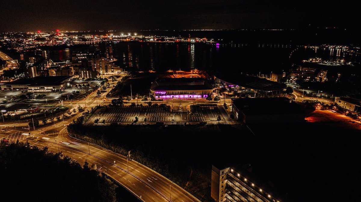 Flashback Friday ⚡️

<a href="/VindicoArena/">Vindico Arena</a> lighting up Cardiff Bay with our signature purple for the 1st time 🏟️

But our sign does more than light up the home of the @CardiffDevils – it signals that we’re on a mission to keep innovating #tech that makes venues safer, simpler + better 💜