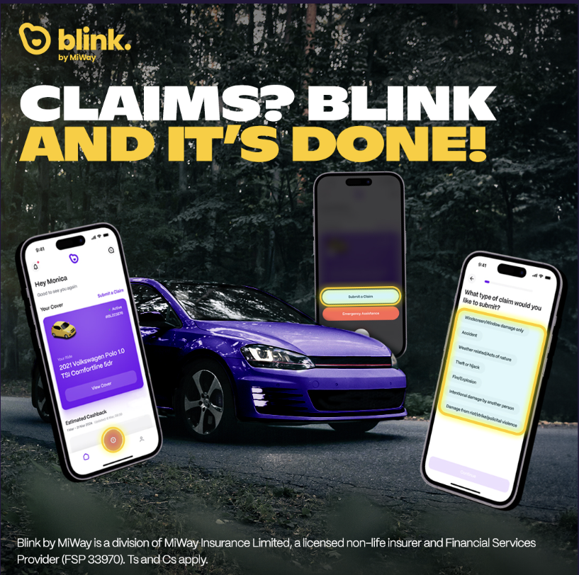 BlinkbyMiWay's tweet photo. Tired of confusing claim processes? Us too. At Blink By MiWay, we’re changing the game with simple and efficient coverage that won’t make you feel lost. Visit the link in our bio to find out more.
#InsureBlink #BlinkbyMiWay #CarInsurance #SwitchToBlink https://t.co/XxXsgWD3d9