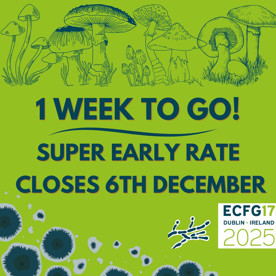 ECFG17Dublin's tweet image. 🚨 Just 1 week until our Super Early Registration Rate finishes! ⏰
Workshop registration and accommodation also available at best rates! Don't miss your chance to be a part of this exciting conference.
ecfg17.org/registration/
Register today! #ECFG17 #DeadlineApproaching