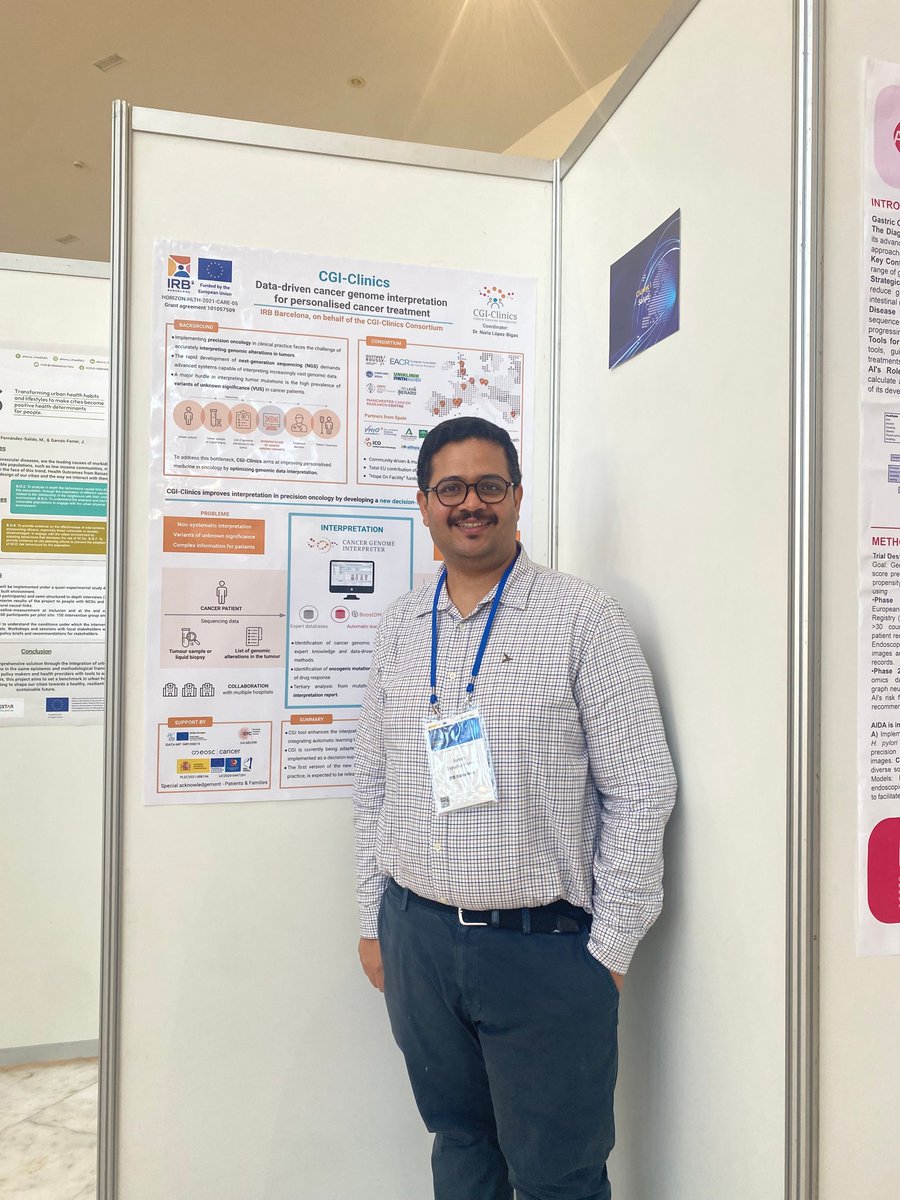 We were invited to present CGI-Clinics at the <a href="/HorizonteEuropa/">Horizonte Europa</a> Research and Innovation Framework Program Conference this week! Thanks to Suresh Raman of <a href="/IRBBarcelona/">IRB Barcelona</a> for presenting and the Spanish authorities we were delighted to engage with at the poster👏