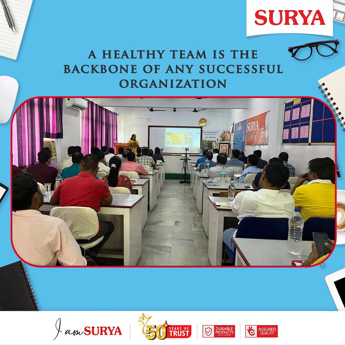 surya_roshni's tweet photo. At Surya, we believe a healthy team is a happy team. By organizing regular wellness programs, we ensure our workplace stays vibrant, motivated, and full of positive energy. 

#wellnessatwork #suryacares #ino #suryafoundation #surya #suryaroshni #dranumiitapathakk https://t.co/2RmgxWFKlX
