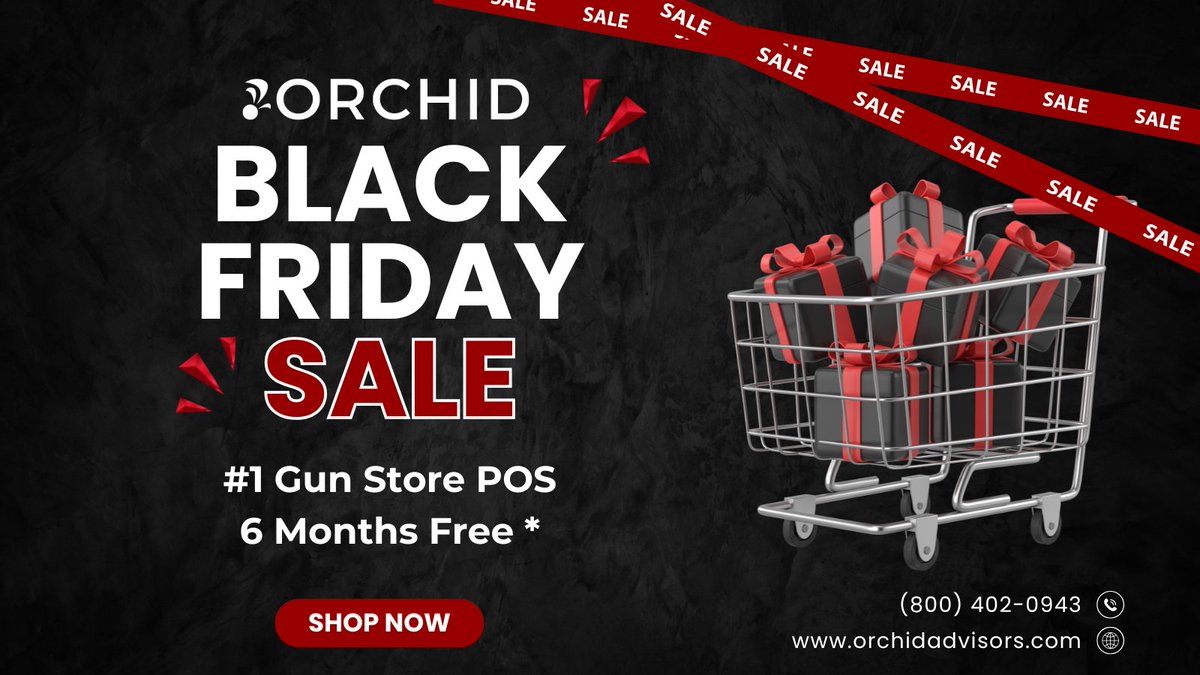 🔥 Don’t miss Orchid’s Black Friday Sale! Sign up for our industry-leading Gun Store POS today and get 6 months FREE with your new subscription. Simplify your operations with one powerful software, backed by the #1 team in compliance. Offer ends soon!  #BlackFriday #GunStore #POS