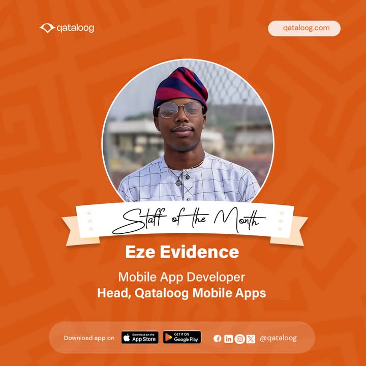 qataloog's tweet photo. Meet our Staff of the Month, Eze Evidence, who has gone above and beyond to make a positive impact on our team and community.
Thank you for your hard work and dedication!
#Qataloog #StaffOfTheMonth #TeamAppreciation #EmployeeRecognition #WorkDedication https://t.co/BnRkxxoxVZ