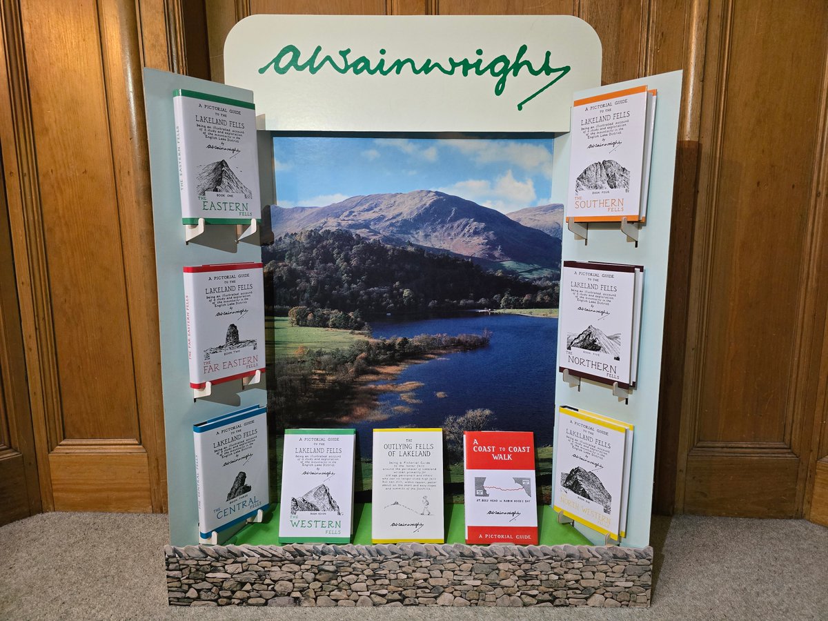 An original Westmorland Gazette Retail Stand for Wainwright's iconic Pictorial Guides.