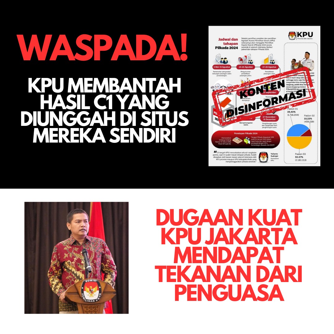 Bisa-bisanya membantah kerjaannya sendiri. Kan semua orang bisa lihat, malihh
#SatuinPutaran
Lawan manipulasi
KPUD Bawaslu Jangan Main-main