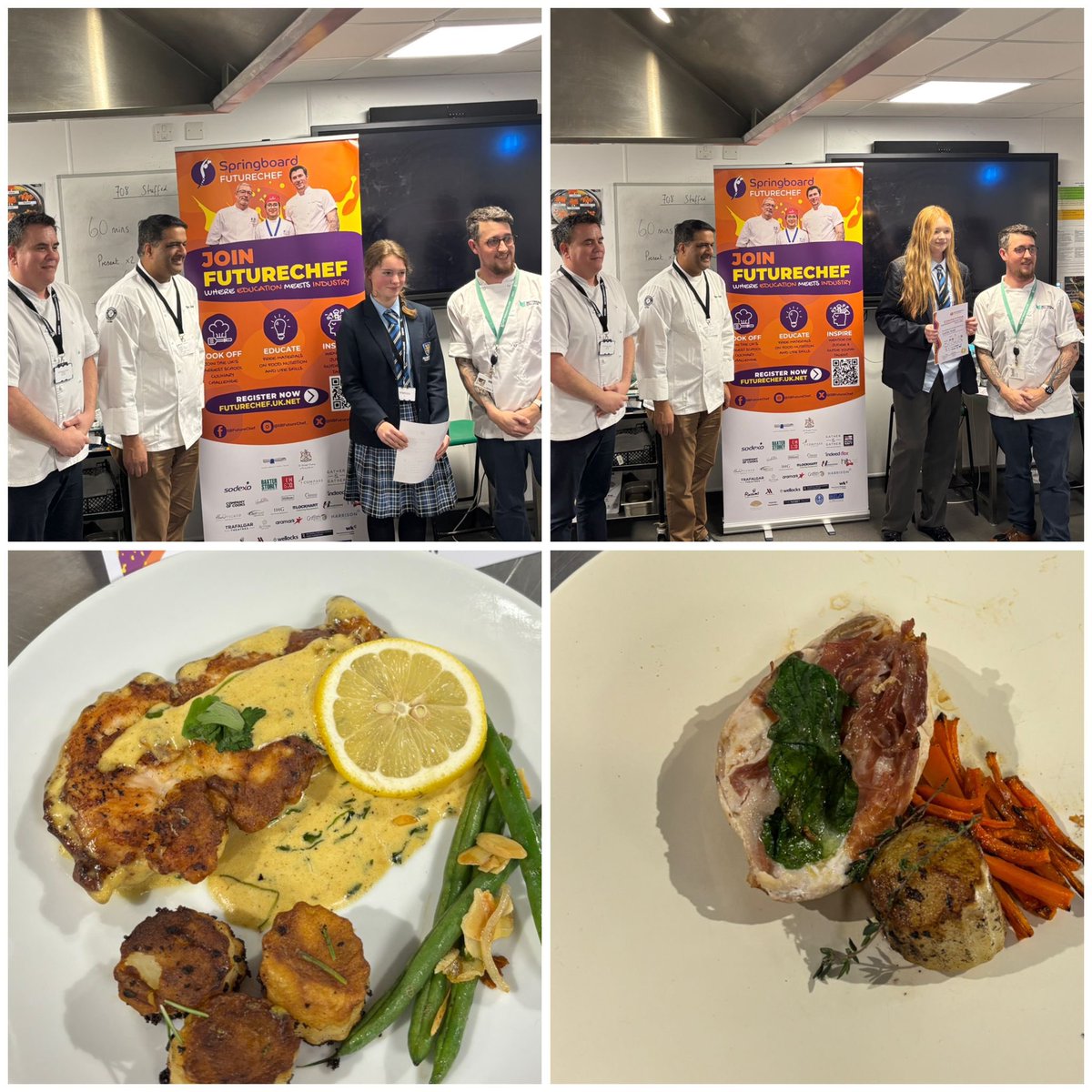 🧑‍🍳 Future Chef 🧑‍🍳 

Two students competed at Nottingham college yesterday in the future chef competition; lots of fun and a great experience. #passion
They didn’t on but Miss Gamwell thought their dishes were better than those that won this round!
