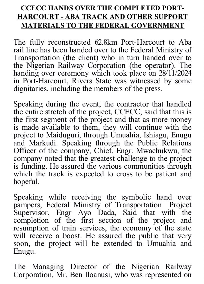 NIGERIAN RAILWAY CORPORATION tweet media