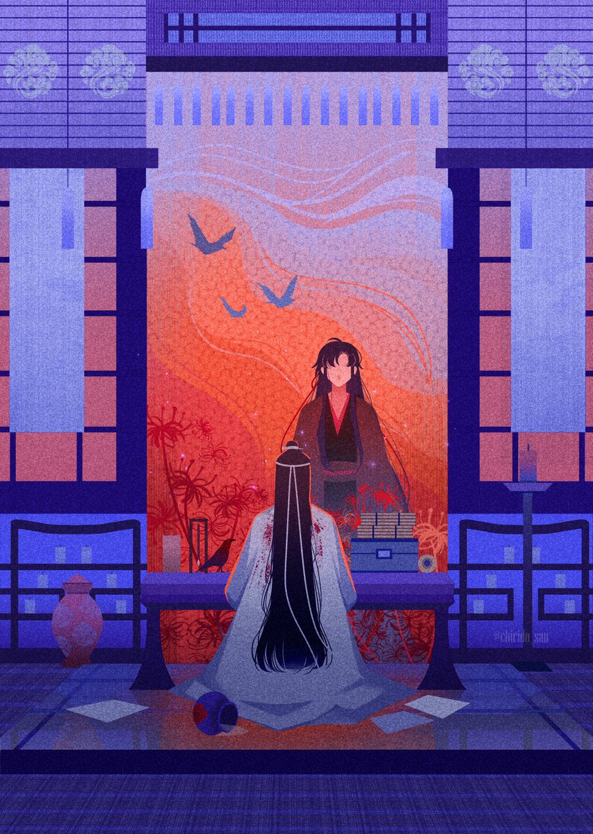 chirido_san's tweet image. Longing.

────────────────
I'm honored to be a part of this wonderful WangXian project. Thank you so much for having me! ❤️
#含老企画_華胥之梦 
#MDZS 
#魔道祖師