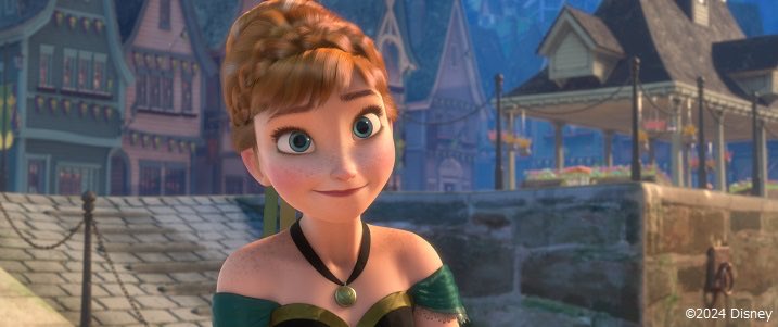 エルサの戴冠式の日、ドレスアップしたアナがお城中を駆け巡りながら