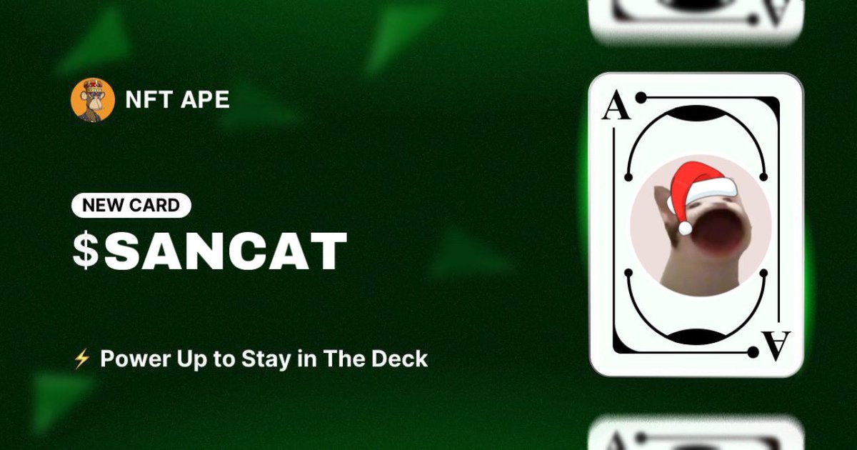 🔴 NEW CARD
$SANCAT | 🟣 SOL

89nVRZ5k96uVToJnjWCaCR7VwKNRRqRBN1vYveMWpump

Telegram : t.me/santapopcat
X : x.com/popcatsanta?s=…  
Website : santacat.com

➡️➡️➡️Join our group here ➡️➡️➡️ t.me/nftapeofficial