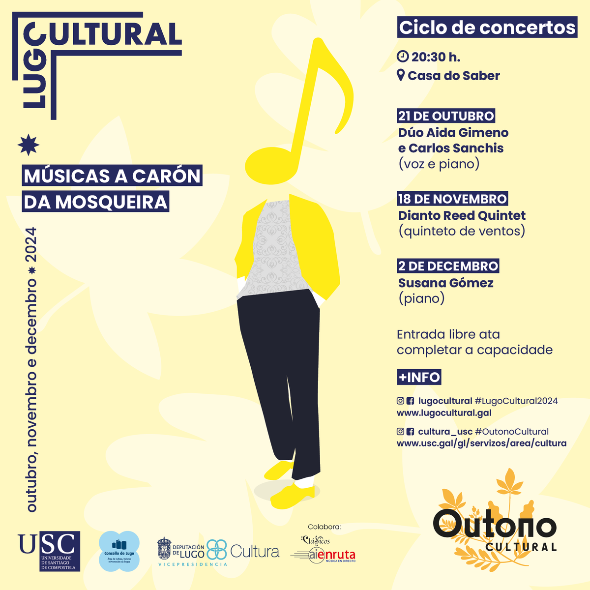 🎶 O vindeiro luns 2 de decembro Susana Gómez actuará dentro do ciclo Músicas a Carón da Mosqueira incluído na programación do Outono Cultural!
📍 20.30 h, Casa do Saber do campus de Lugo
➕ Info: 
usc.gal/gl/servizos/ar…
#outonocultural #lugocultural