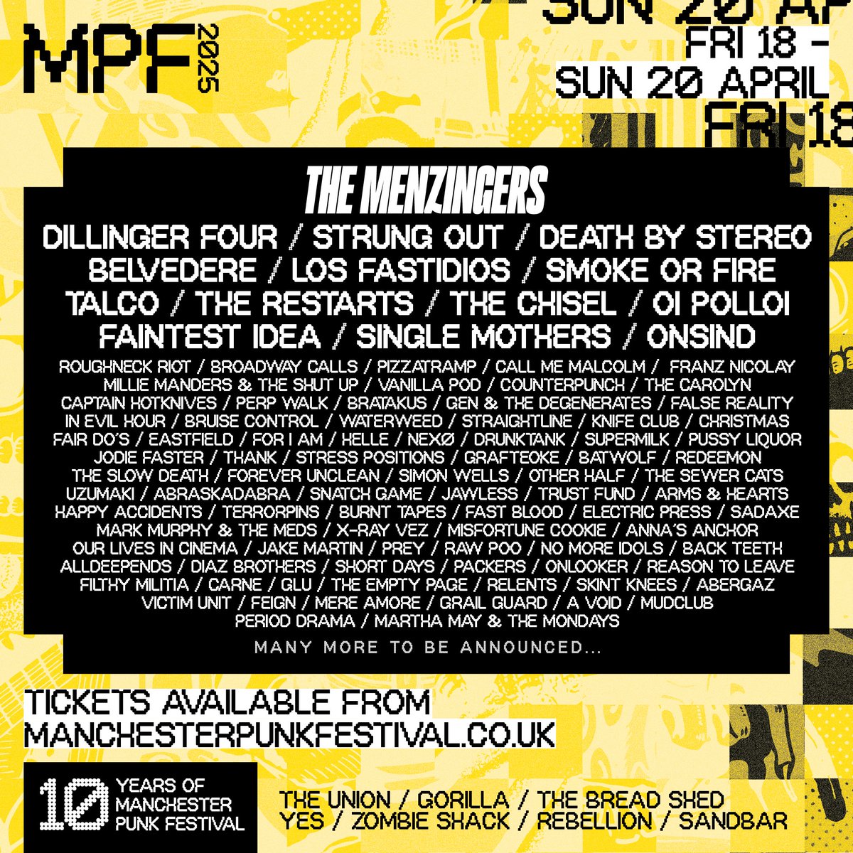 Loads of awesome bands added to the <a href="/MCRPunkFest/">Manchester Punk Festival</a> lineup!

Tickets: bit.ly/mpf2025