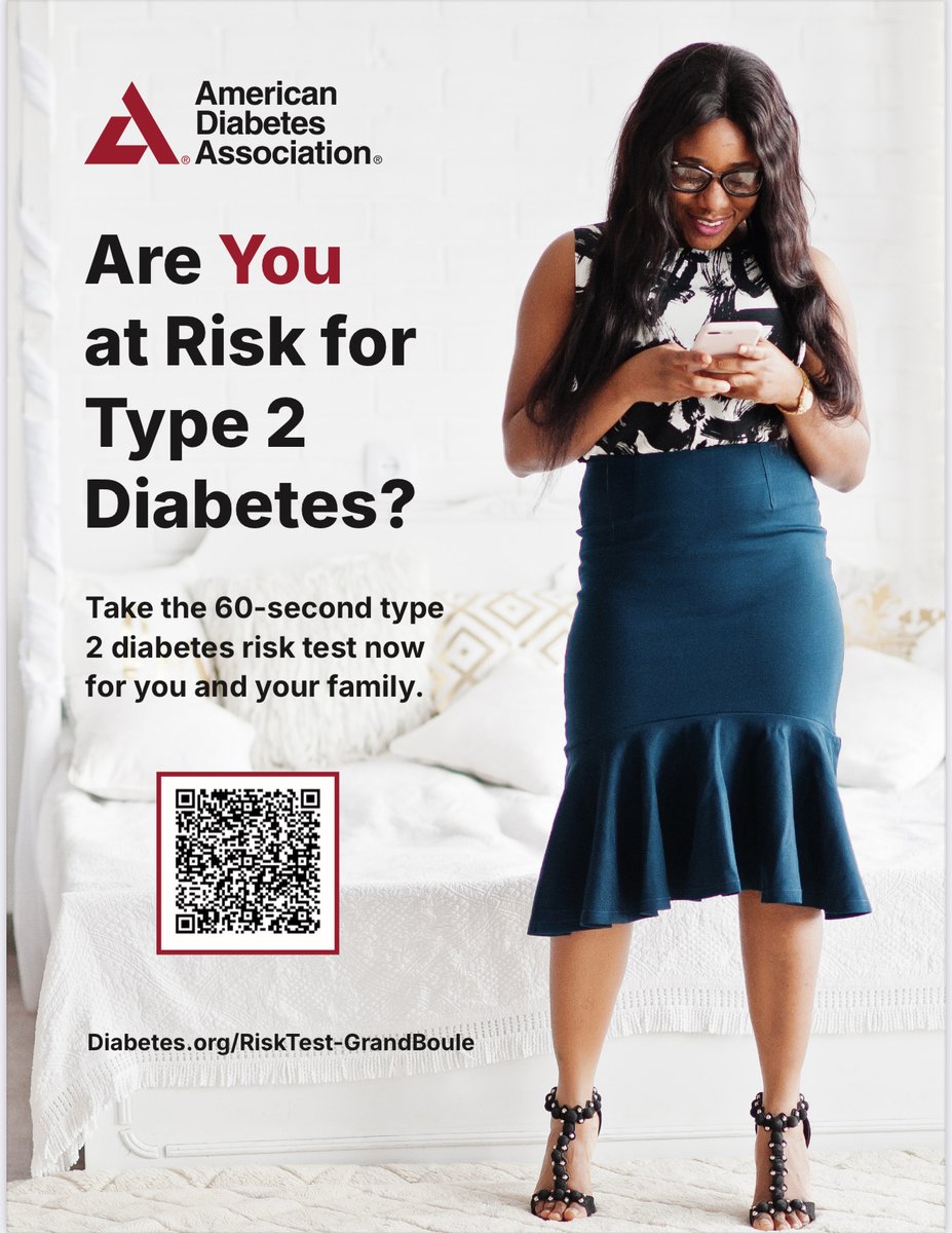 ZPhiBInc1920's tweet image. Know your risk for diabetes in 60 seconds. The American Diabetes Association® Risk Test helps you find out your risk for type 2 diabetes in seconds. Take the test by going to the QR Code.

#KnowYourRisk
#ZetaPhiBeta
#ZPhiB1920
#EmbraceTheExtraordinary