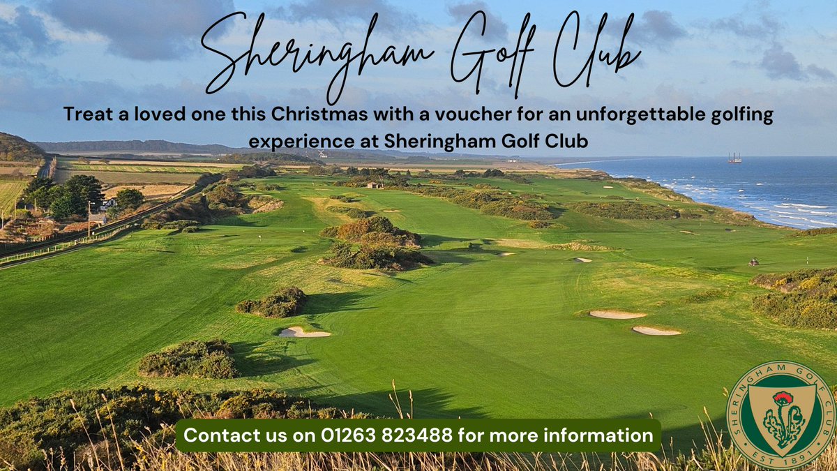 SheringhamGolf's tweet photo. Struggling to find the perfect Christmas present this year?  What about a voucher to play at Sheringham Golf Club in 2025? https://t.co/1SqEqdpuEF