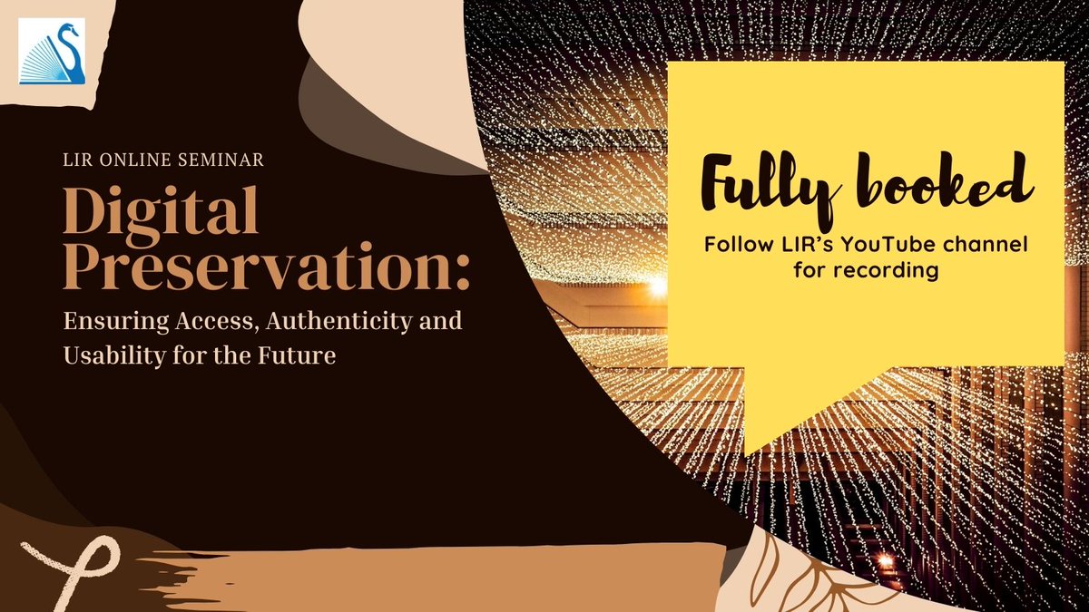 Our Digital Preservation seminar on Friday December 6th is now fully booked! If you've missed the chance to attend, we will be posting the recording after the event on LIR's YouTube channel youtube.com/@lirHEAnetgroup
#LIRDigitalPreservation