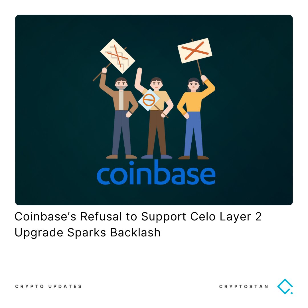 The_Cryptostan's tweet image. Coinbase’s decision not to support Celo’s migration to Layer 2 in the Optimism Superchain ecosystem has triggered frustration within the Celo community.

#coinbase #celo #layer2blockchain #protest #crytotrading #cryptostan #thecryptocountry