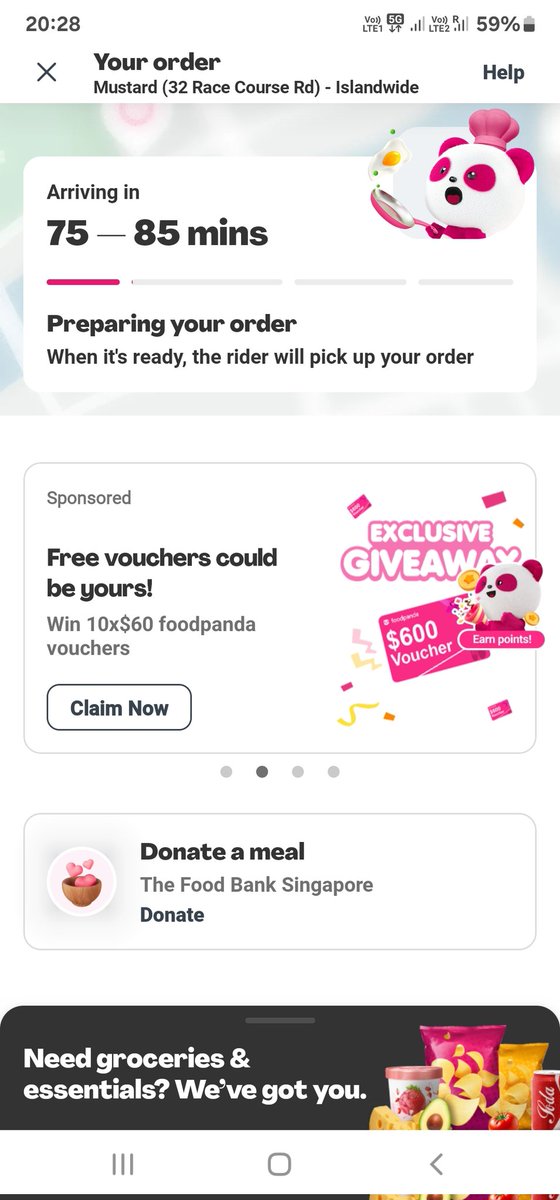 sameerkasi200x's tweet photo. @foodpandasg is there a way to talk to an agent and explain the issue related to my order? Your apps doesn't seem to have an option for users to express their issue. There are stock FAQs.

The order was supposed to be delivered 30 minutes ago but the rider hasn't been assigned. https://t.co/rPapunT0bn