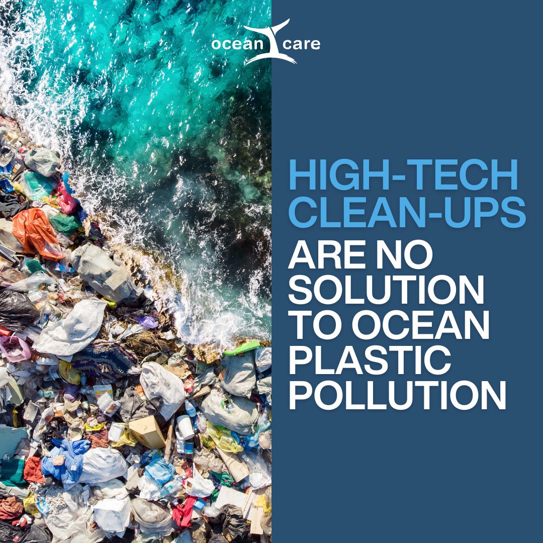 High-Tech Clean-Ups are no solution to Ocean Plastic Pollution. They harm #marinelife, are cost expensive, and let polluters use these projects to appear as "green". Real change starts at the source: cut production, reuse, redesign. 🌍 #EndPlasticPollution #BreakFreeFromPlastics