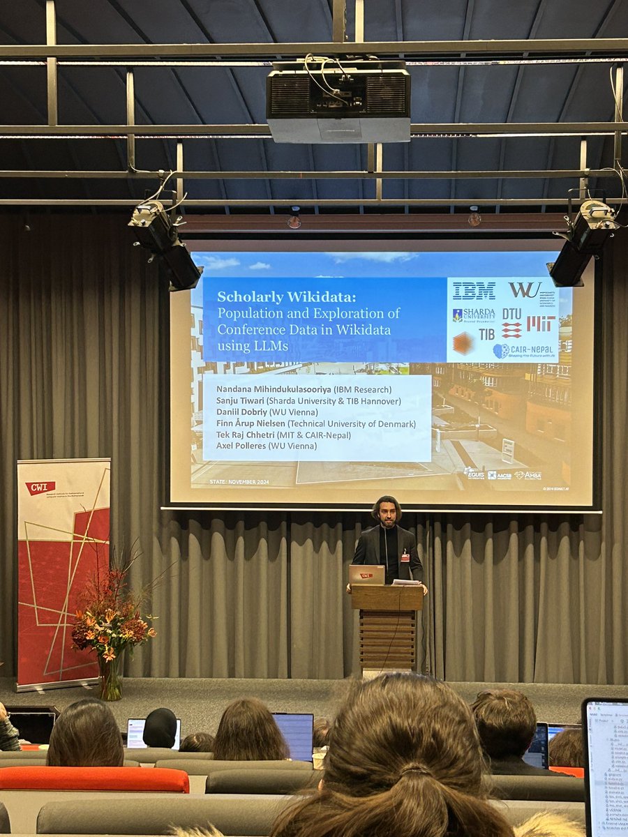 Daniel Dobriy (Q112275832) (@semantic42) on Twitter photo Amazing #ekaw24 in Amsterdam. 🚀 👏organizers for a fantastic conference!
💡 Presented our Scholarly Wikidata paper <a href="/nandanamihindu/">Nandana නන්දන 🇱🇰 🇪🇸 🇺🇸</a> <a href="/mishra_sanju14/">Dr. Sanju Tiwari</a> @finnarupnielsen <a href="/tekraj_14/">Tek Raj Chhetri, PhD</a> @apolleres.
Paper: doi.org/10.1007/978-3-…
#wikidata #llm #rag #linkeddata #kg #scholarlydata Amazing #ekaw24 in Amsterdam. 🚀 👏organizers for a fantastic conference!
💡 Presented our Scholarly Wikidata paper <a href="/nandanamihindu/">Nandana නන්දන 🇱🇰 🇪🇸 🇺🇸</a> <a href="/mishra_sanju14/">Dr. Sanju Tiwari</a> @finnarupnielsen <a href="/tekraj_14/">Tek Raj Chhetri, PhD</a> @apolleres.
Paper: doi.org/10.1007/978-3-…
#wikidata #llm #rag #linkeddata #kg #scholarlydata
