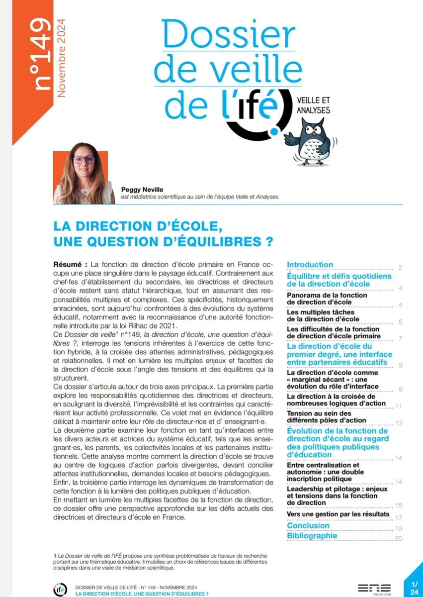 #directionecole
Un dossier à lire ici : veille-et-analyses.ens-lyon.fr/DA-Veille/149-…
Un questionnaire de l'IFE : 
docs.google.com/forms/d/e/1FAI…