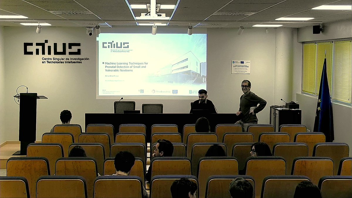 citiususc's tweet photo. Thanks César Díaz Parga for sharing your #CiTIUSPhD research in today's #DoctoralMeeting ⤵️

'#MachineLearning Techniques for Prenatal Detection of Small and Vulnerable Newborns'

A great session on how #AI can enhance prenatal care and health outcomes

🔗 https://t.co/dB1mSaxRTE https://t.co/0SXBQ1abzn