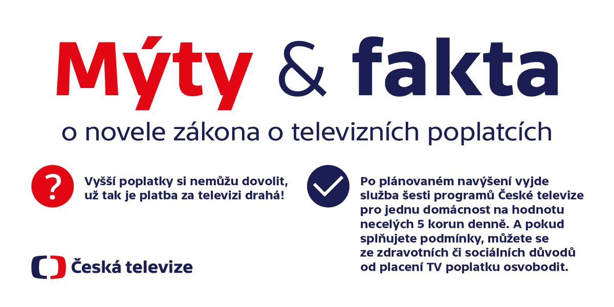CzechTV's tweet image. ℹ️ Také jste slyšeli mýty kolem televizních poplatků? Generální ředitel ČT Jan Souček vám vysvětlí, jak je to doopravdy ➡️ czch.tv/QqWnwS