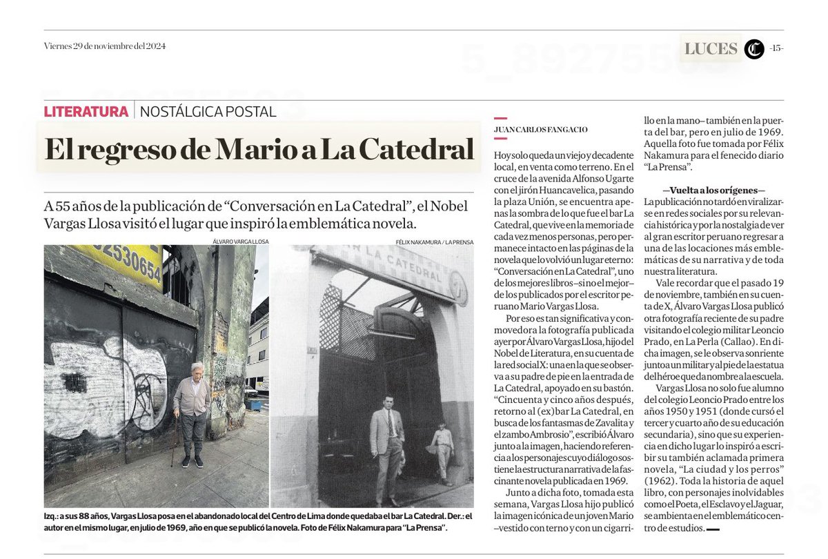 “en busca de los fantasmas de Zavalita y elzamboAmbrosio” #VargasLlosa