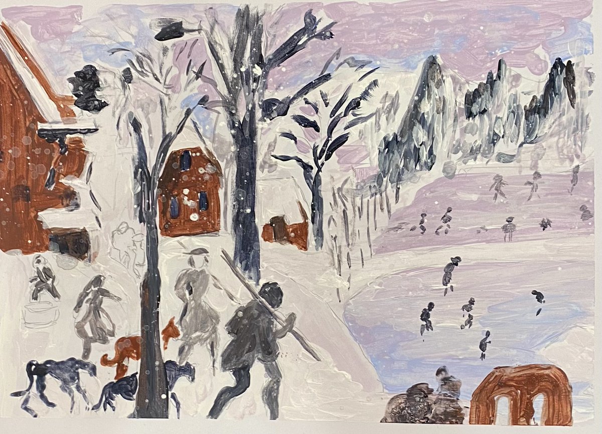 This week's Sumner Art Session at the gallery had a very seasonal theme of winter scenes and symbolism, focusing on the work of artist Pieter Bruegel the elder.