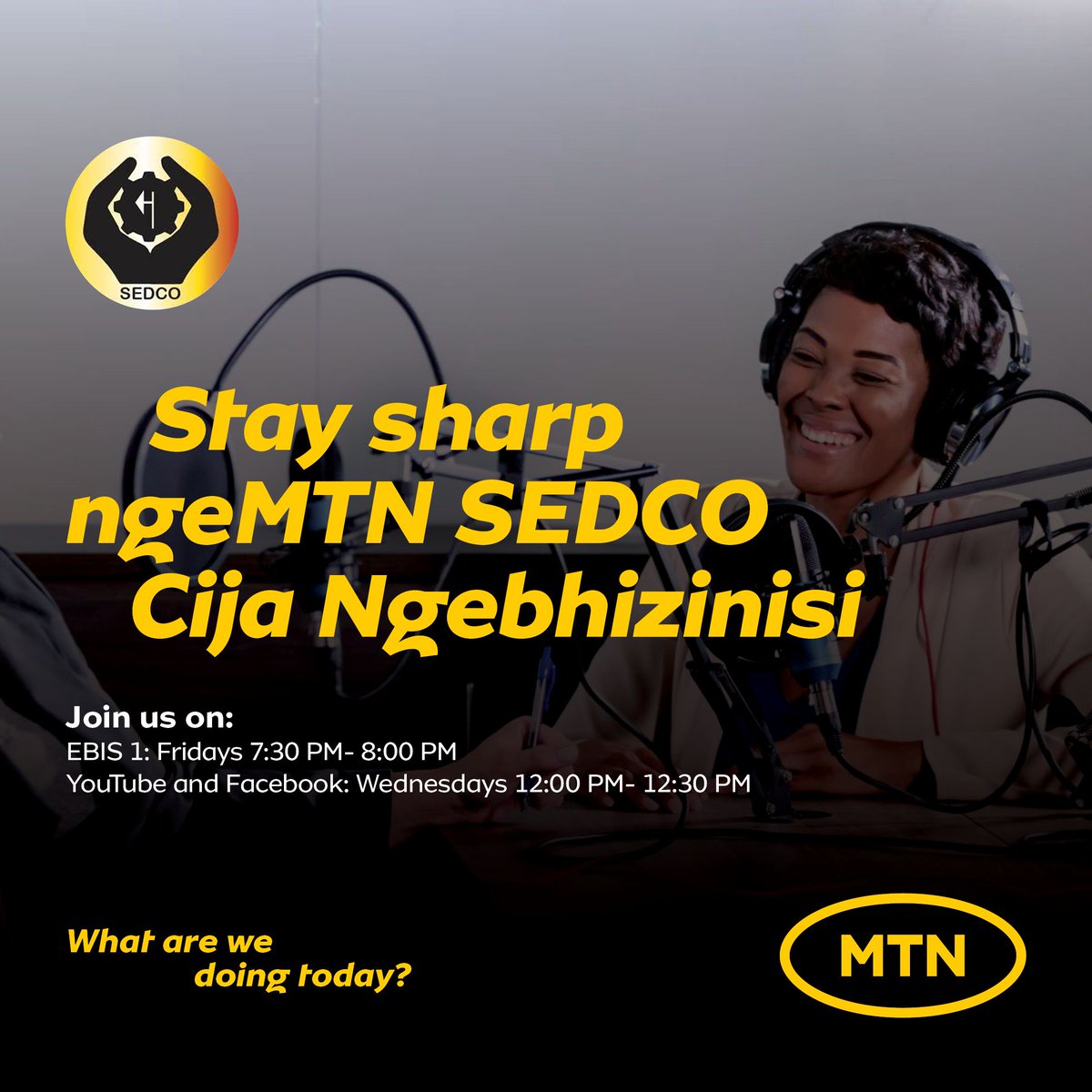 Join us again tonight at 7:30 PM for another exciting episode of the Cija Ngebhizinisi programme. Don’t miss it!