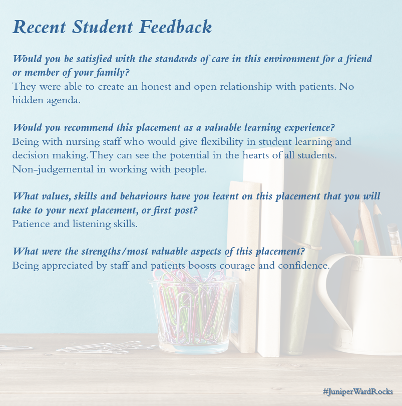 Delightful #StudentNurse #Feedback #JuniperWardRocks #JuninperWardTeaches <a href="/bournemouthuni/">Bournemouth Uni</a> <a href="/HIOWH_NHSFT/">Hampshire and IOW Healthcare NHS Foundation Trust</a>