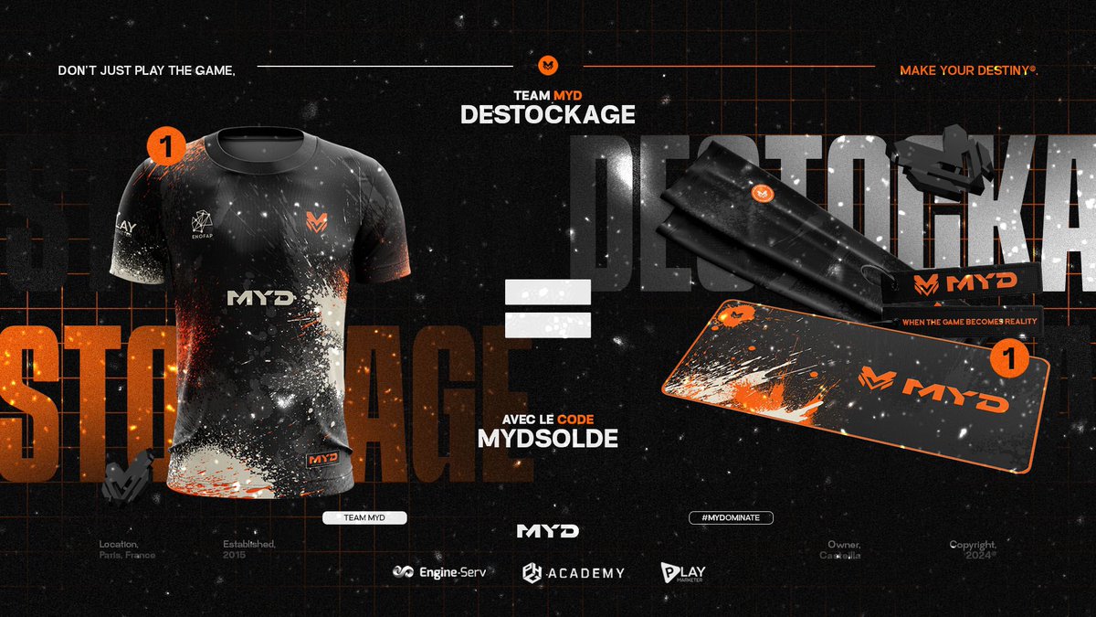 C'est aussi le Black Friday chez MYD ! 

Profitez de notre offre avec le code MYDSOLDE disponible pendant 1 mois 🤯

Ne manquez pas l’occasion de porter nos couleurs 🧡🖤

#MYDomination #BlackFriday