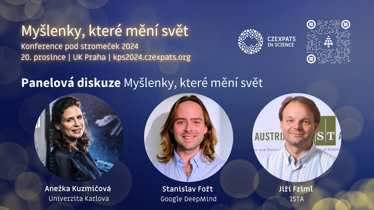 Czexpats In Science (@czexpats) on Twitter photo ✨🎄Součástí naší Konference pod stromečkem #KPS2024 bude i panelová diskuse!
Přijďte si popovídat o myšlenkách, které mění svět, s našimi panelisty <a href="/Anezka_Kuz/">Anezka Kuzmicova</a>, <a href="/stanislavfort/">Stanislav Fort</a> a <a href="/FrimlLab/">Friml Lab</a> – již 20. prosince na <a href="/UniKarlova/">Univerzita Karlova</a> nebo online! 💫
👉 czexpats.org/udalost/kps202… ✨🎄Součástí naší Konference pod stromečkem #KPS2024 bude i panelová diskuse!
Přijďte si popovídat o myšlenkách, které mění svět, s našimi panelisty <a href="/Anezka_Kuz/">Anezka Kuzmicova</a>, <a href="/stanislavfort/">Stanislav Fort</a> a <a href="/FrimlLab/">Friml Lab</a> – již 20. prosince na <a href="/UniKarlova/">Univerzita Karlova</a> nebo online! 💫
👉 czexpats.org/udalost/kps202…