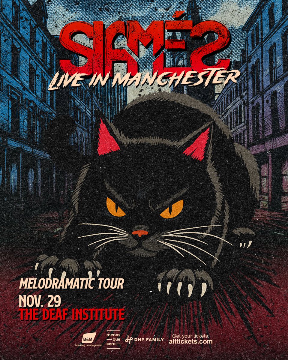 MELODRAMATIC TOUR 2024 ends TONIGHT in MANCHESTER 🇬🇧

Join us at The Deaf Institute to celebrate and support the release of our new album 𝘔𝘌𝘓𝘖𝘋𝘙𝘈𝘔𝘈𝘛𝘐𝘊 and all the band’s classics 💫

🎫 Tickets 👉 linktr.ee/siames