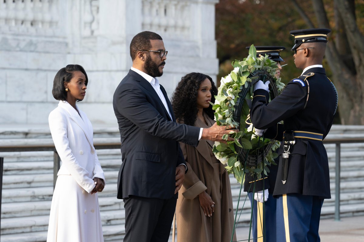 Tyler Perry, Kerry Washington, and Ebony Obsidian from the upcoming movie The Six Triple Eight joined <a href="/The_USO/">USO</a> for a special event at <a href="/JBMHH/">JBM-HH</a>. The actors engaged with service members and visited <a href="/ArlingtonNatl/">Arlington National Cemetery</a> to honor the legacy of the 6888th Central Postal Directory Battalion.