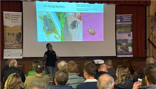 NE_WestMids's tweet photo. Thank you to those who attended the #CatchmentSensitveFarming and #FiPL talk last Friday in #Clun.
Great talk from @dr_dowhittle on strategies to minimise chemical dependence, the #dungbeetle's crucial role and improving #soilhealth.
#Severn #waterquality #RiverClun https://t.co/5EagYbYhoY