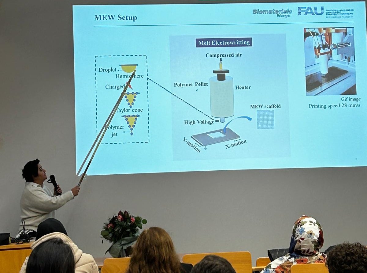 It was an honor to present "Melt Electrowriting for Biomedical Applications:Our Approach in the Institute of Biomaterials" at the 15th Anniversary of the Institute of Biomaterials,FAU. Grateful to Prof. Boccaccini for his guidance and support! <a href="/Boccaccini_Lab/">Biomaterials_Erlangen</a> <a href="/UniFAU/">FAU Erlangen-Nbg</a>
<a href="/DeptWW_FAU/">Department Werkstoffwissenschaften (FAU)</a>