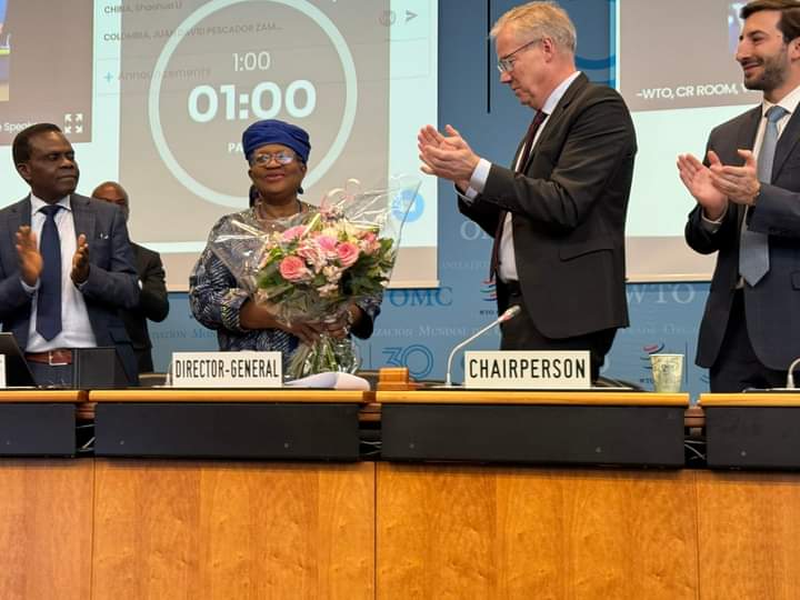 CruiseAtuekong's tweet photo. Nigeria's Dr. Ngozi Okonjo-Iweala has been re-appointed Director-General of the World Trade Organisation (WTO).

She is now set to serve her second term as the DG of the global trade institution.

Congratulations to her🎉 https://t.co/YCNV4zYywK
