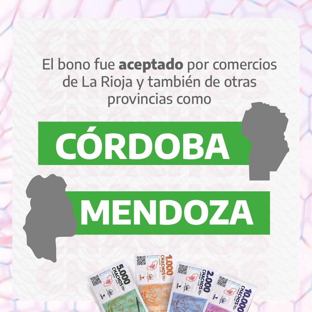 GobDeLaRioja's tweet photo. 💡Desde su implementación en julio, los Chachos acompañaron la estabilización del mercado interno con gran aceptación local y también en provincias vecinas como Córdoba y Mendoza, lo que fue posible gracias a la confianza de la ciudadanía y el sector empresarial riojano.⁣ https://t.co/TIdOqrnkLr